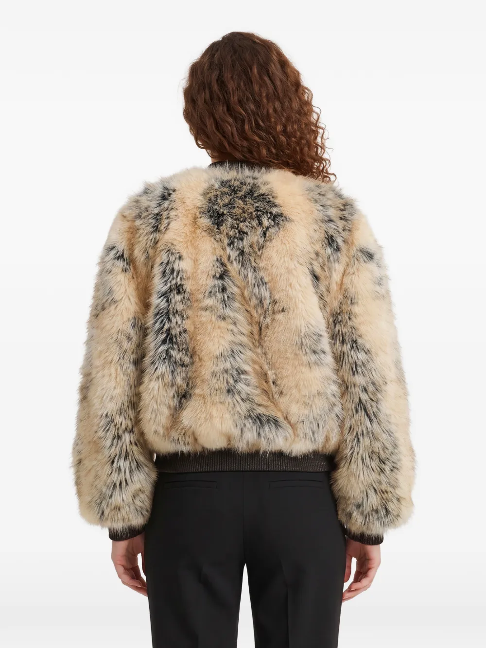 The Frankie Shop Gina bomberjack van imitatiebont Beige