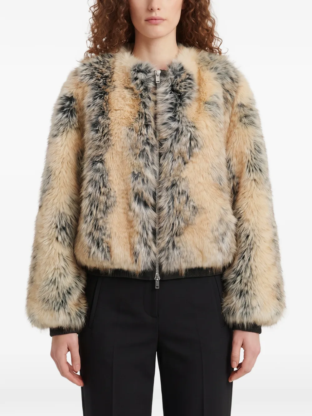 The Frankie Shop Gina faux-fur bomber jacket - Nude