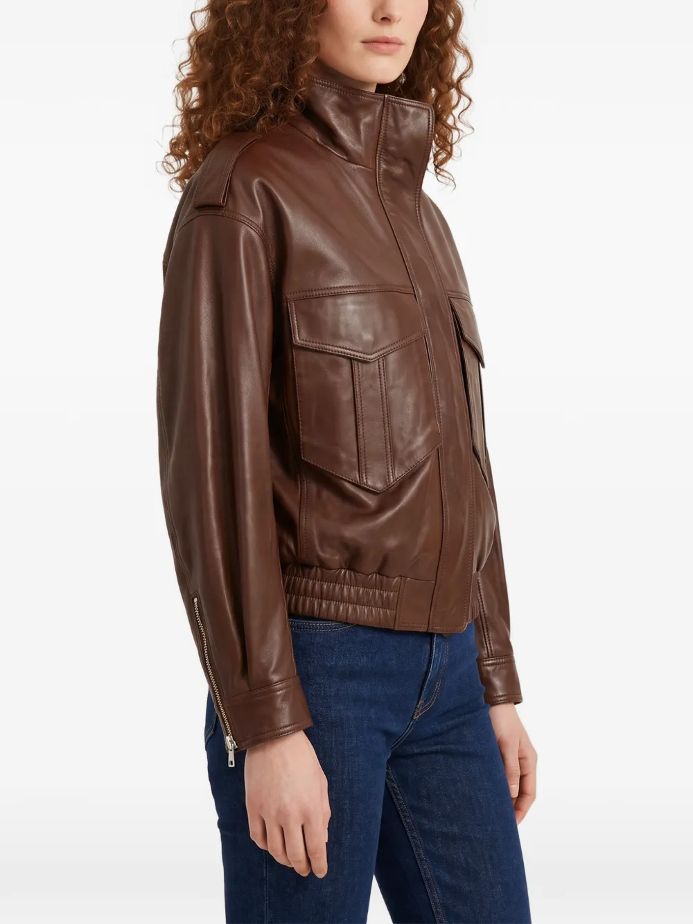 The Frankie Shop leather bomber jacket Bruin