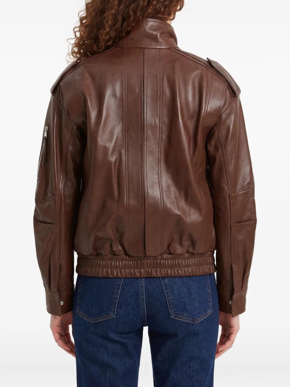 The Frankie Shop leather bomber jacket Bruin