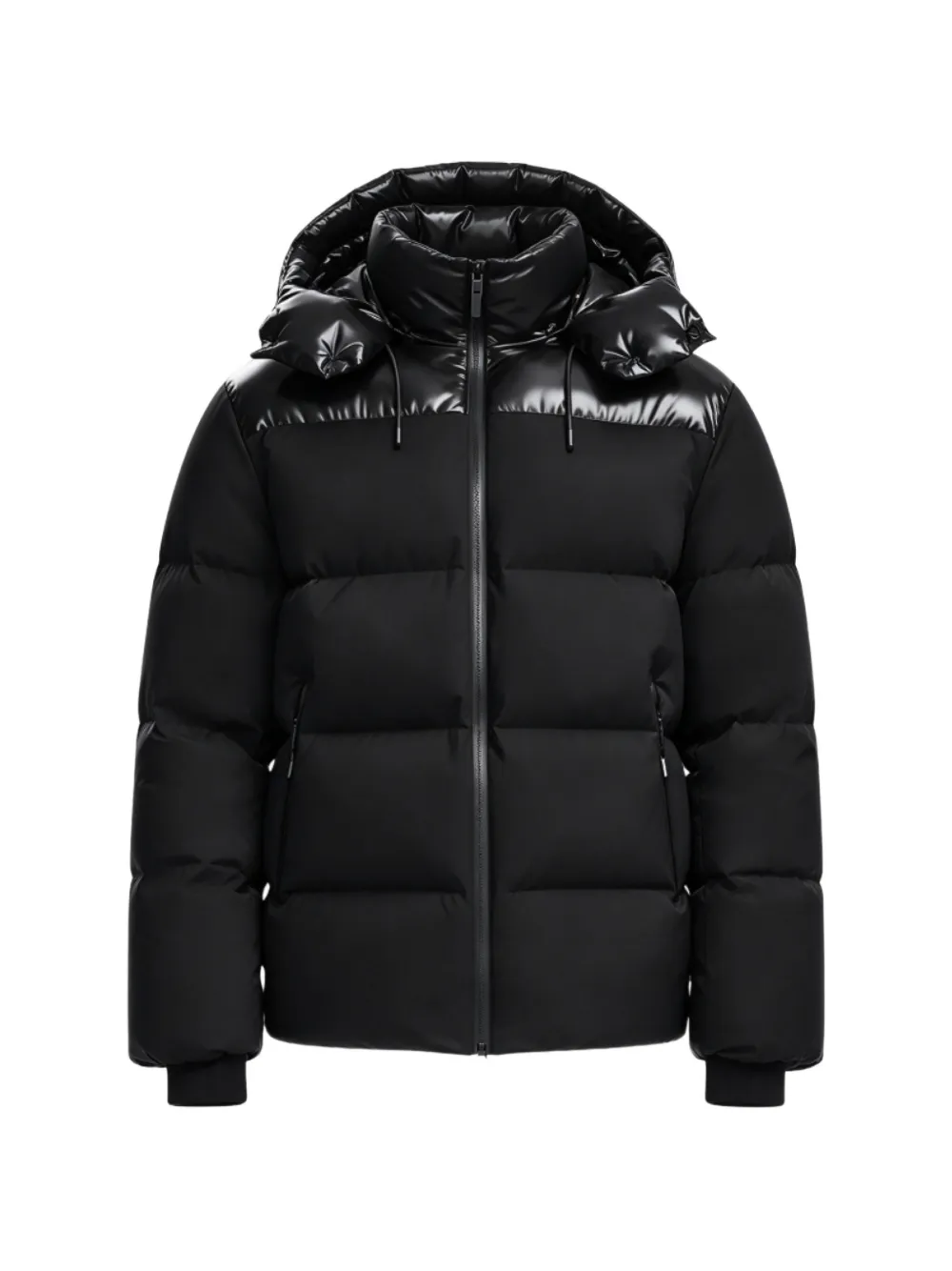 RUDSAK Larry hooded puffer jacket Zwart