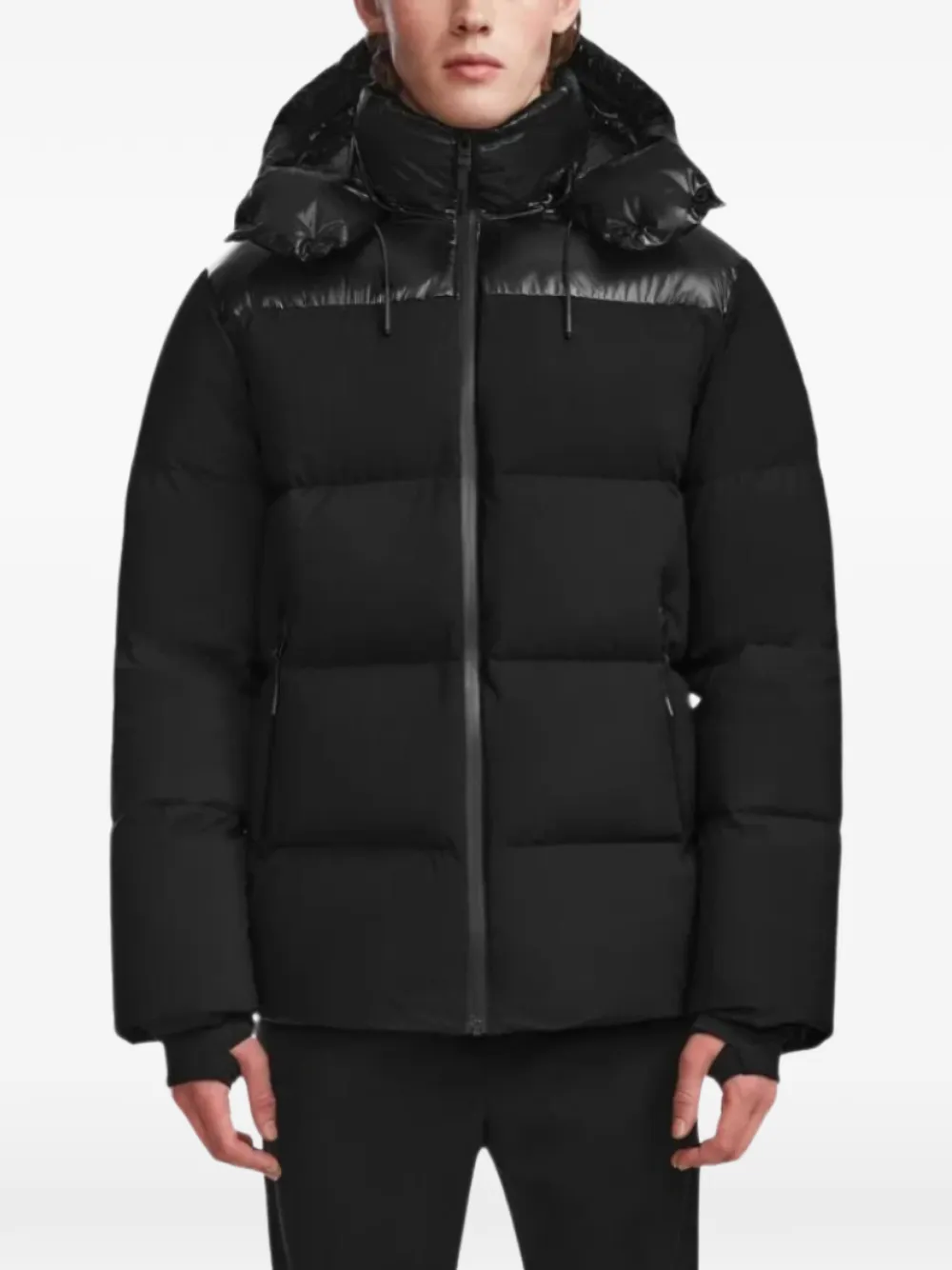 RUDSAK Larry hooded puffer jacket Zwart