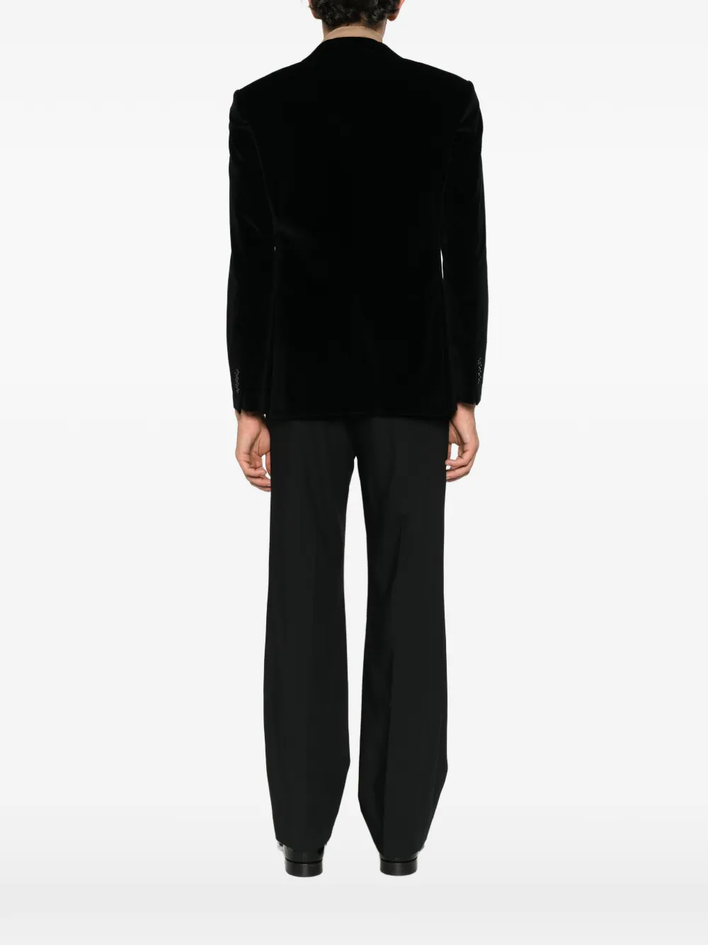 Tagliatore velvet single-breasted jacket Zwart