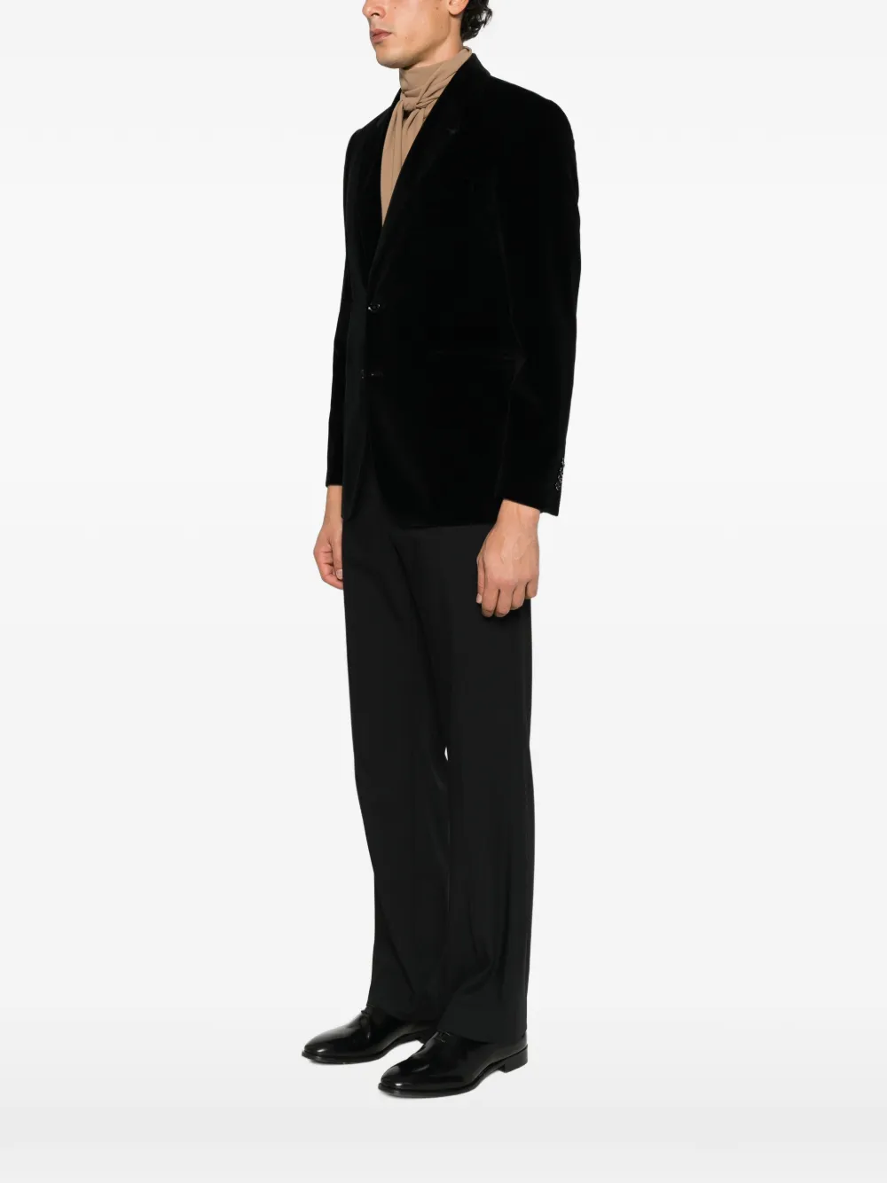 Tagliatore velvet single-breasted jacket Zwart