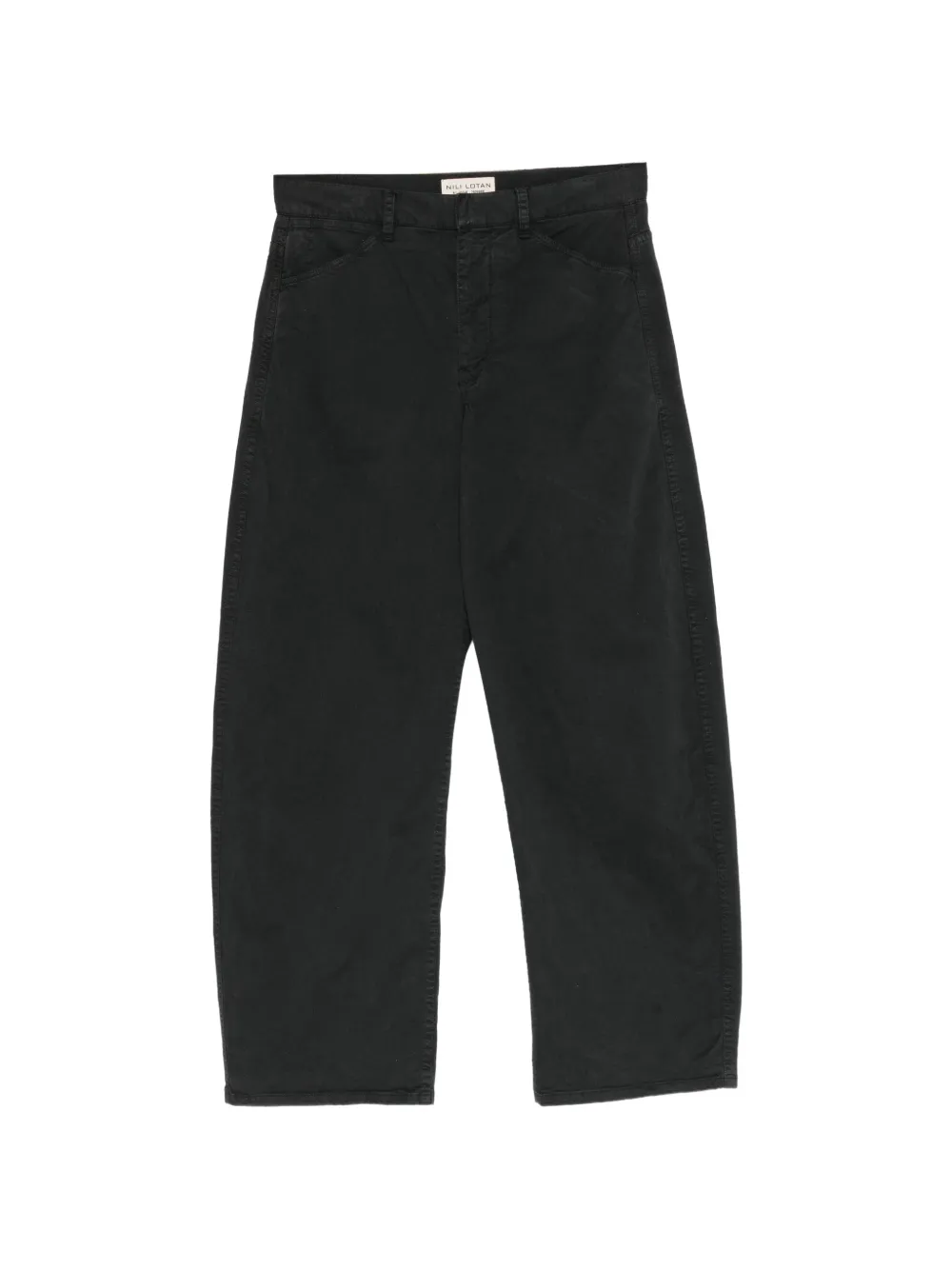 Nili Lotan straight-leg twill trousers Zwart
