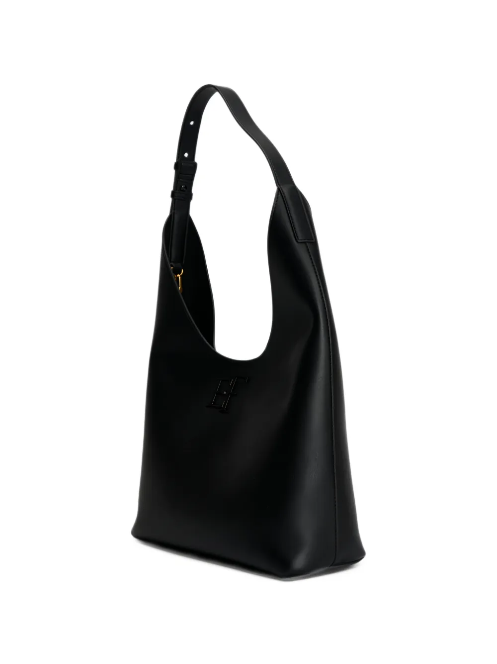 Elisabetta Franchi logo-plaque shoulder bag Zwart