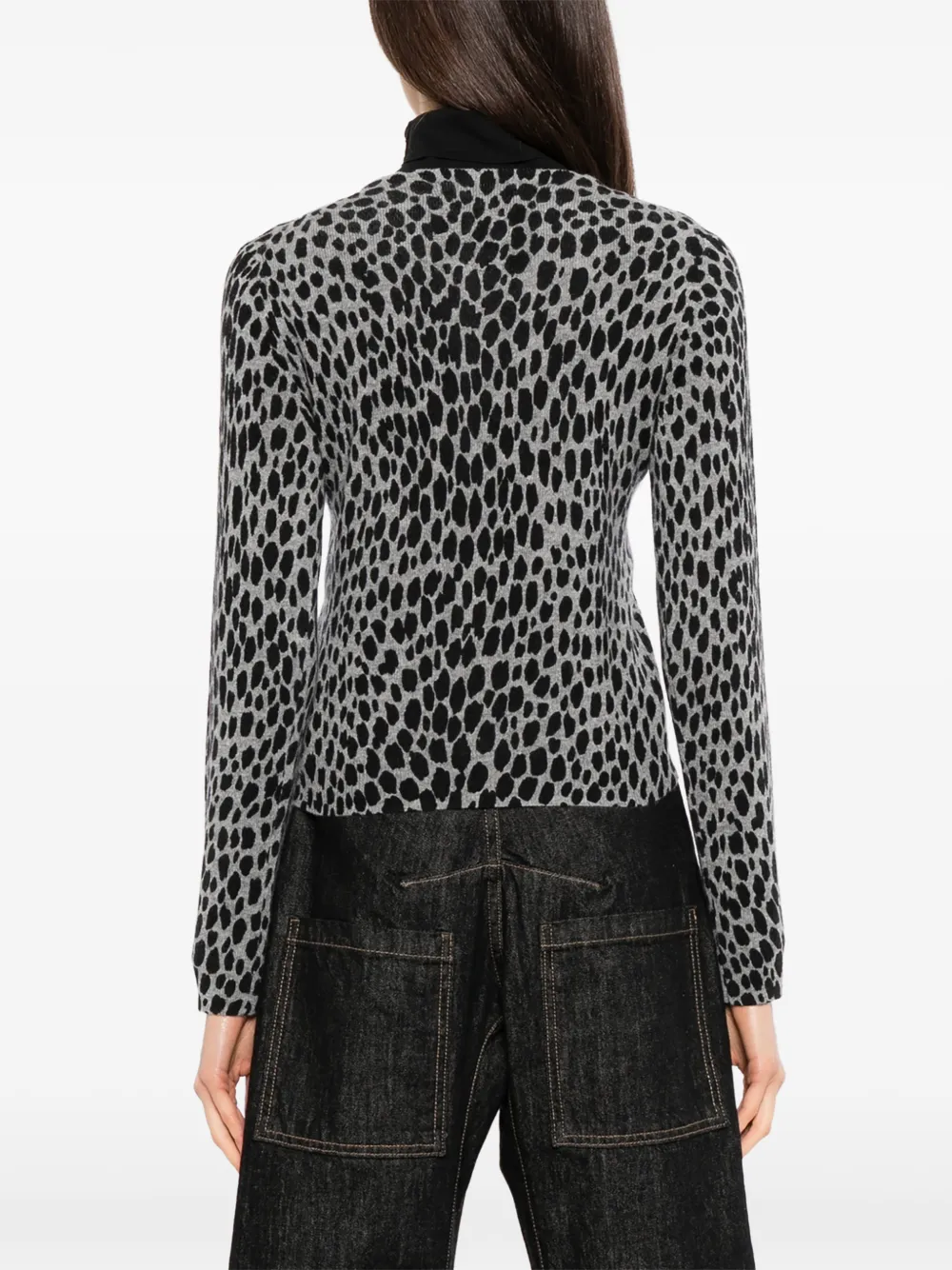 Nili Lotan leopard-print cardigan Grijs