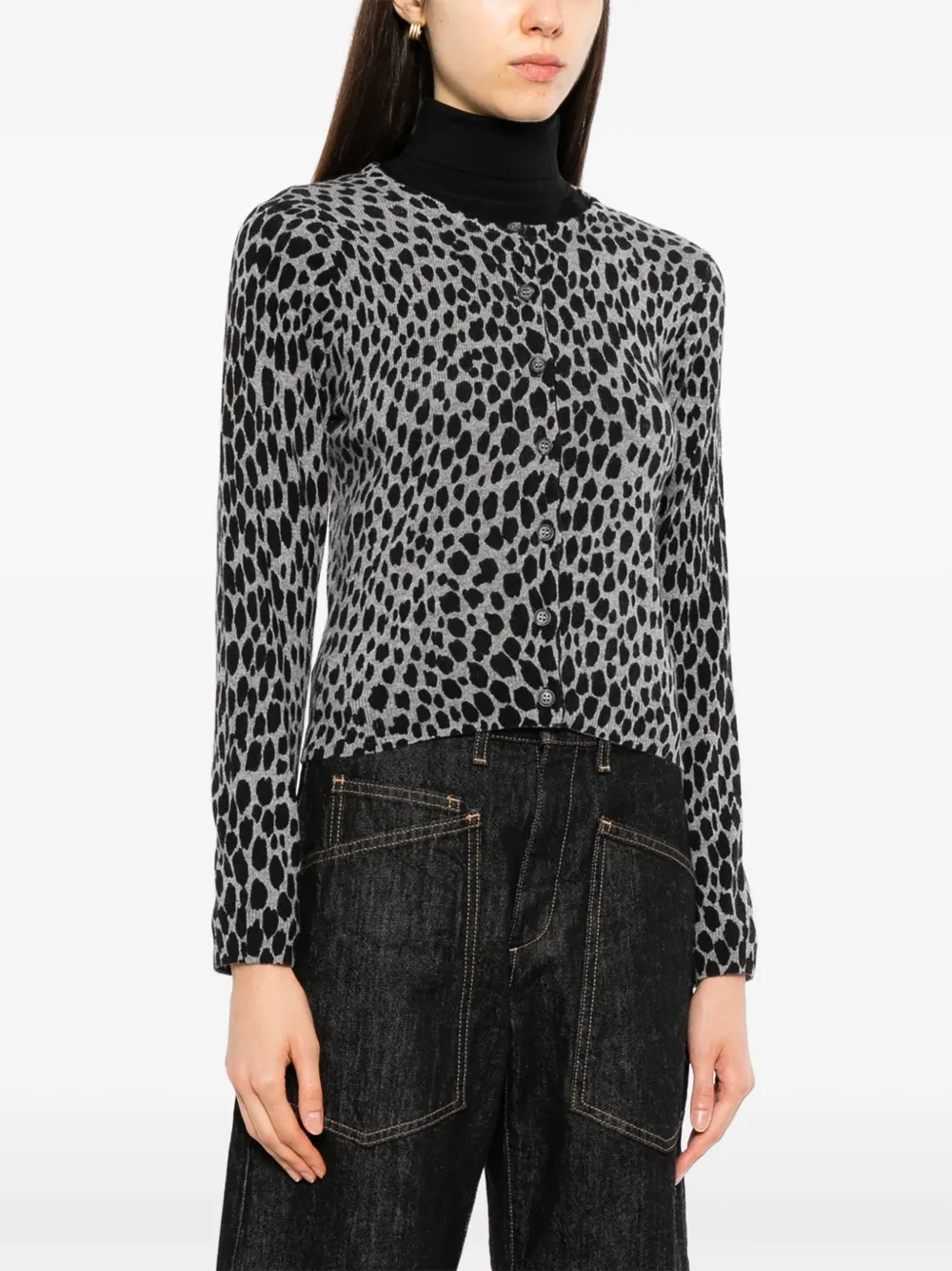 Nili Lotan leopard-print cardigan Grijs
