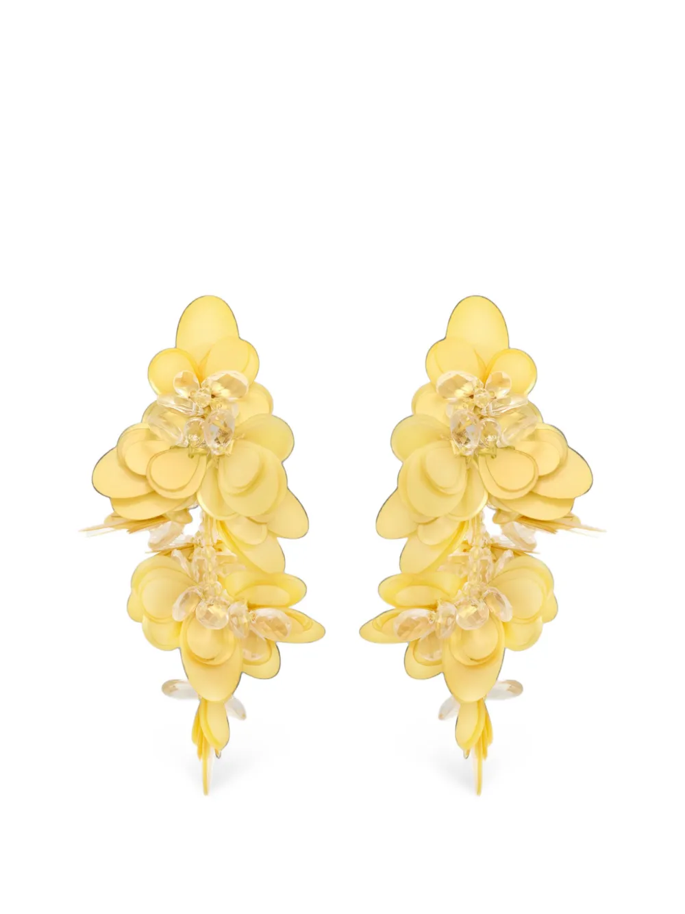 Oscar de la Renta Cascade sequin-embellished earrings - Yellow