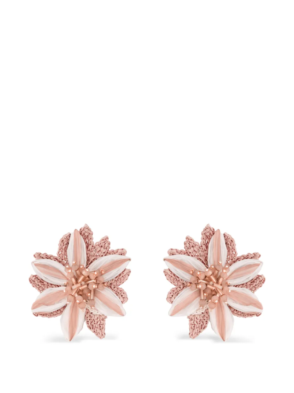 Oscar de la Renta Lily beaded earrings - Rosa