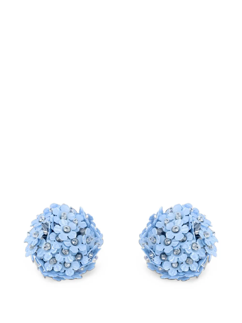 Oscar de la Renta flower pompom-style earrings - Blue