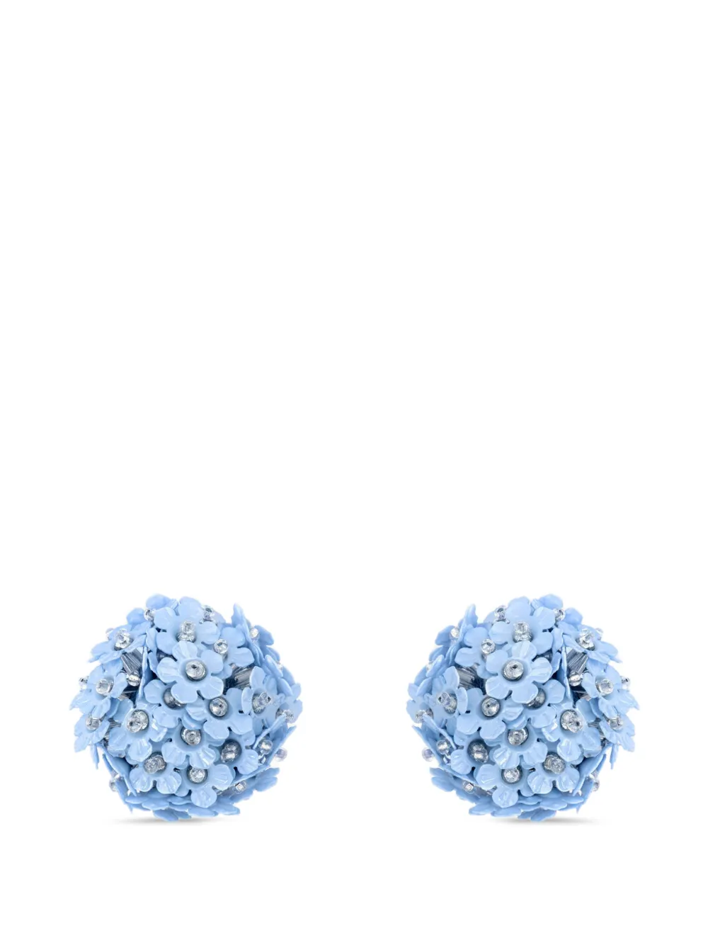 Oscar de la Renta flower pompom-style earrings - Blu
