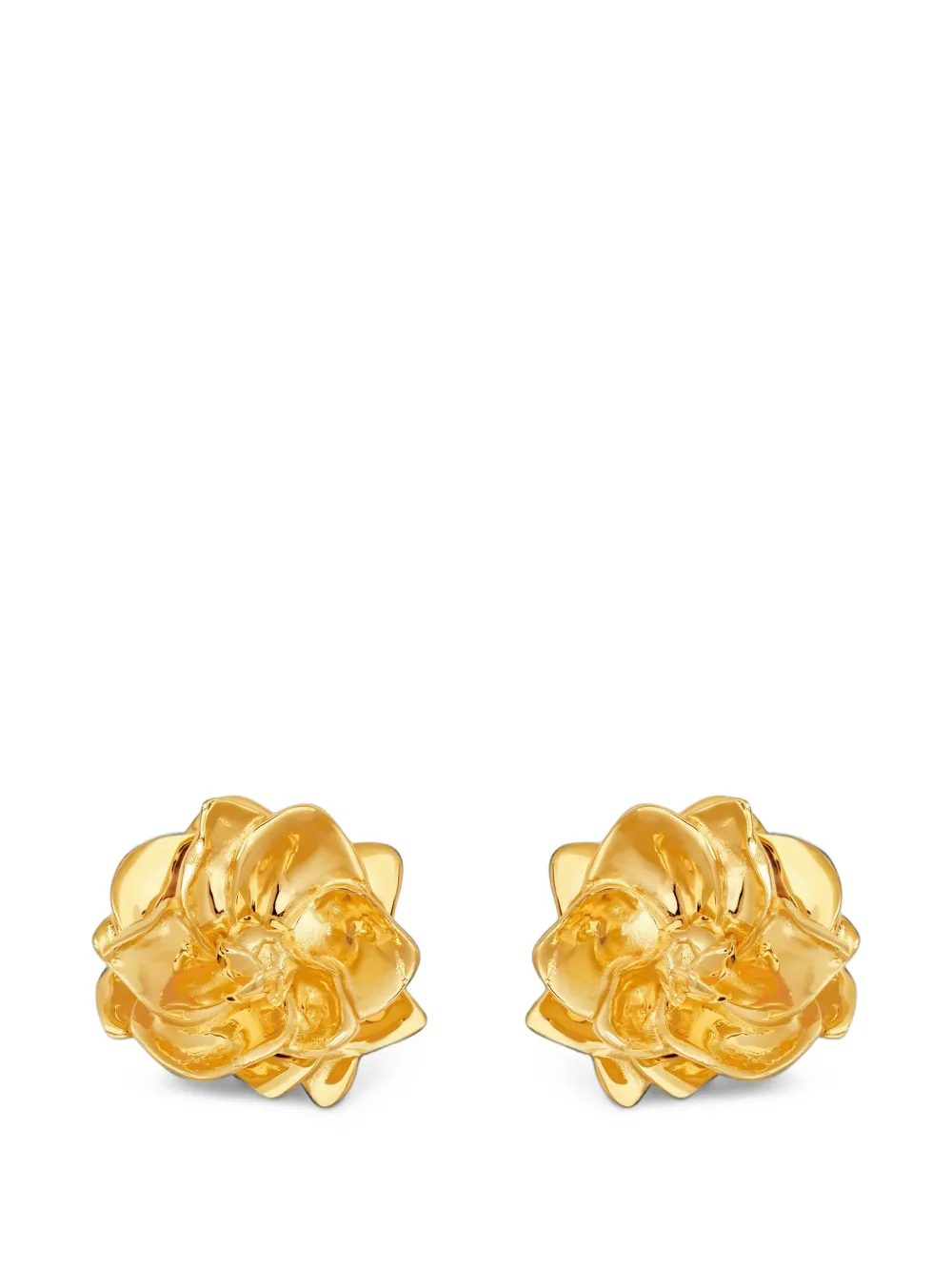 Oscar de la Renta Lily flower earrings - Gold