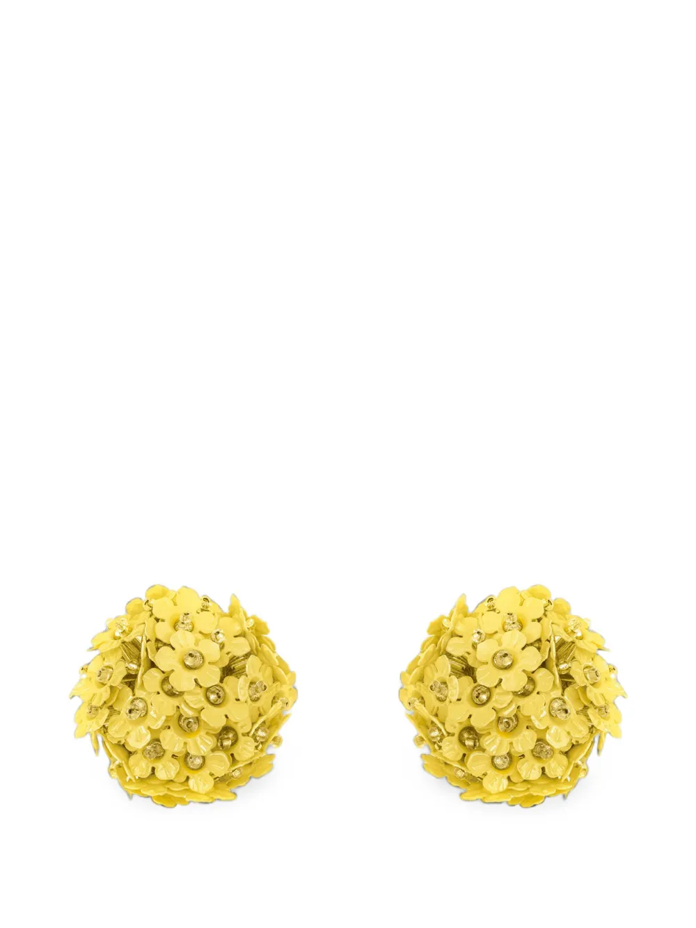 Oscar de la Renta flower pompom-style clip-on earrings - Giallo