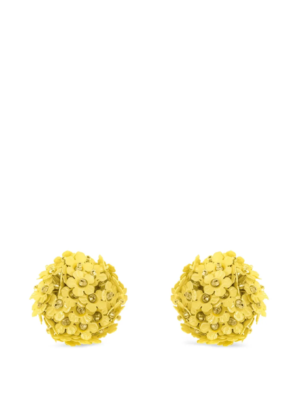 Oscar de la Renta flower pompom-style clip-on earrings - Giallo