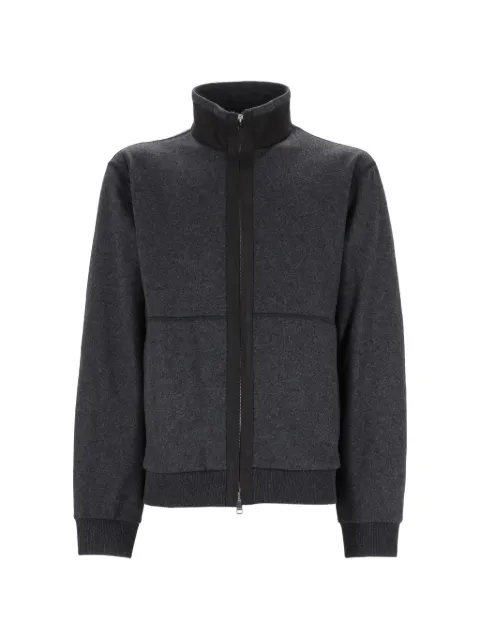 Zegna zip-up panelled sweater