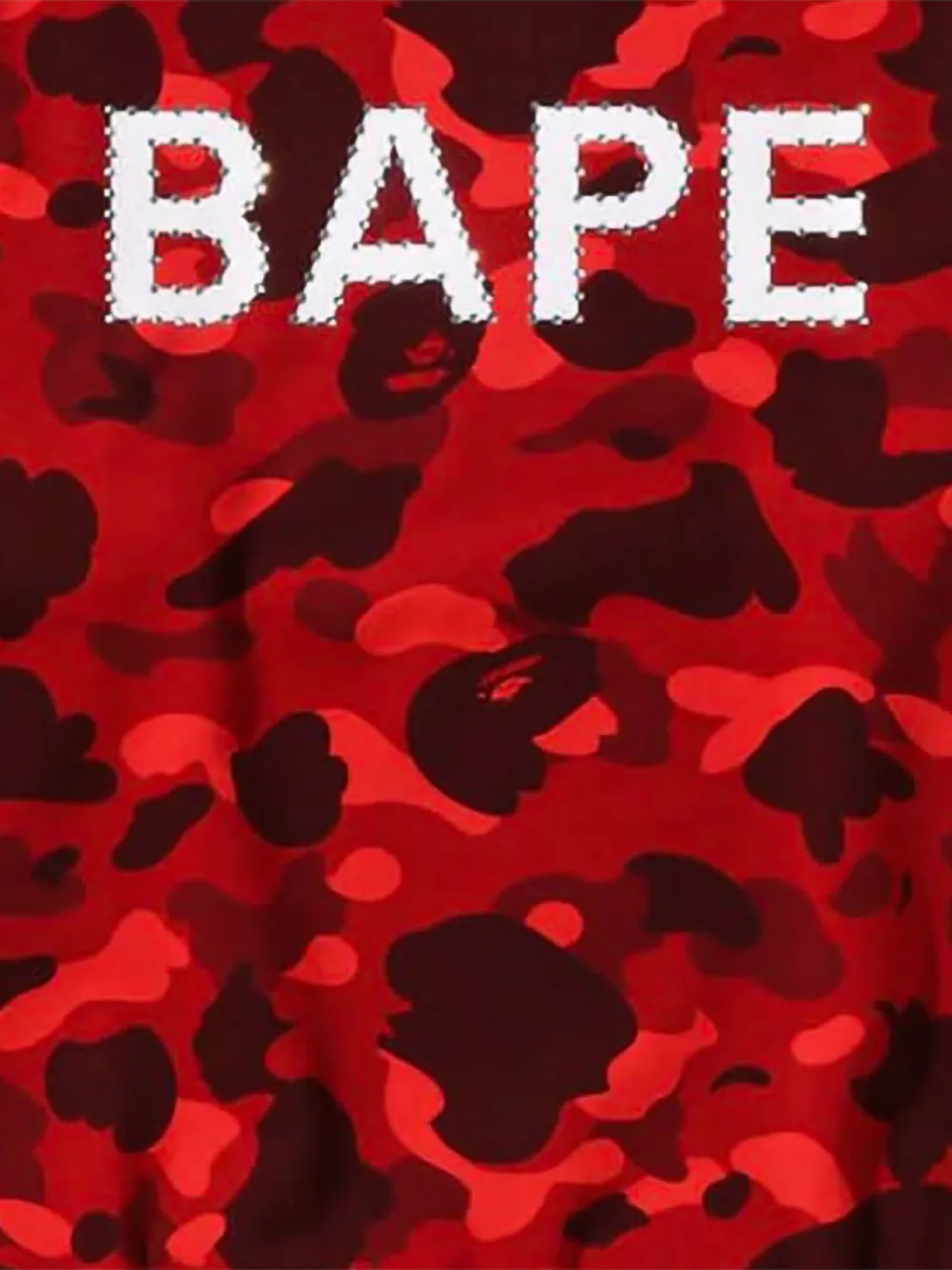 A BATHING APE Color Camo crystal-embellished sweater Rood