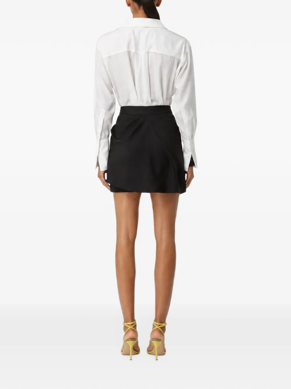 GAUGE81 Anjo draped silk mini skirt Zwart