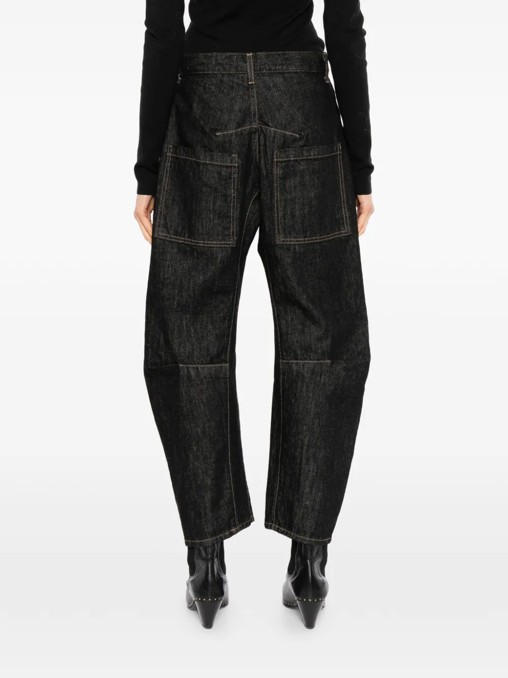 Nili Lotan patch-pocket straight-leg jeans Zwart