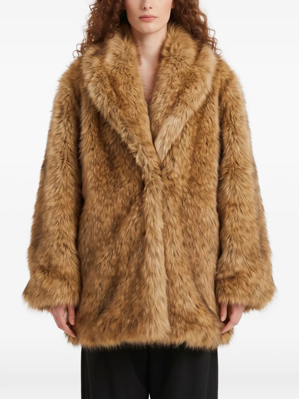 The Frankie Shop Belle faux-fur short coat brown - Marrone