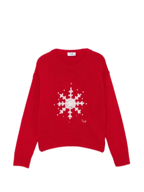 Il Gufo snowflake-embroidered wool sweater