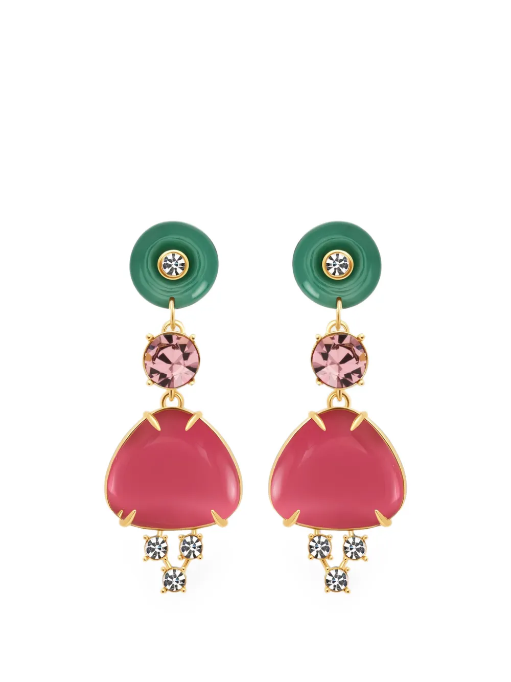 Oscar de la Renta Cabochon crystal drop earrings - Rosa