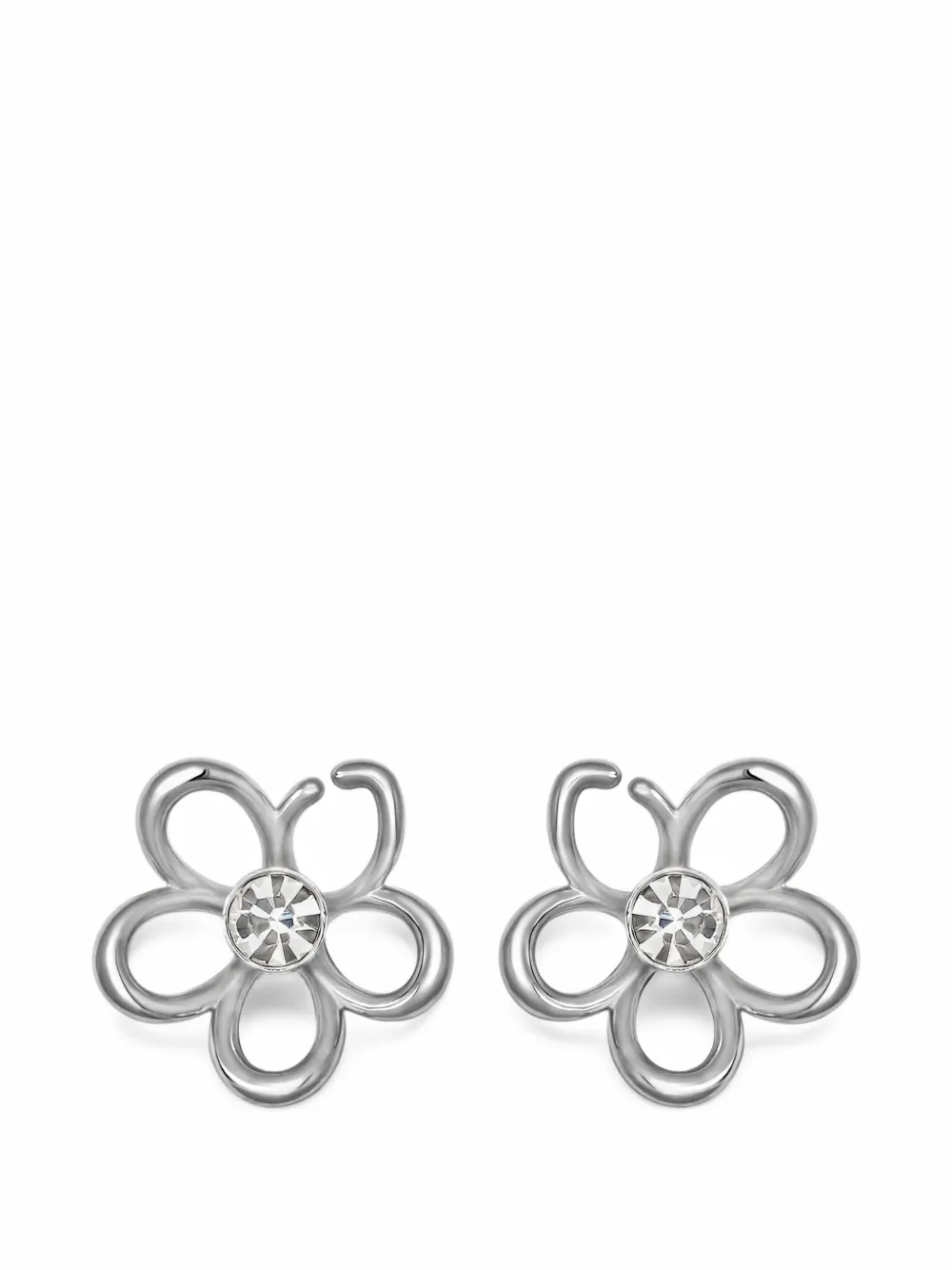 Oscar de la Renta O Flower crystal earrings - Silver