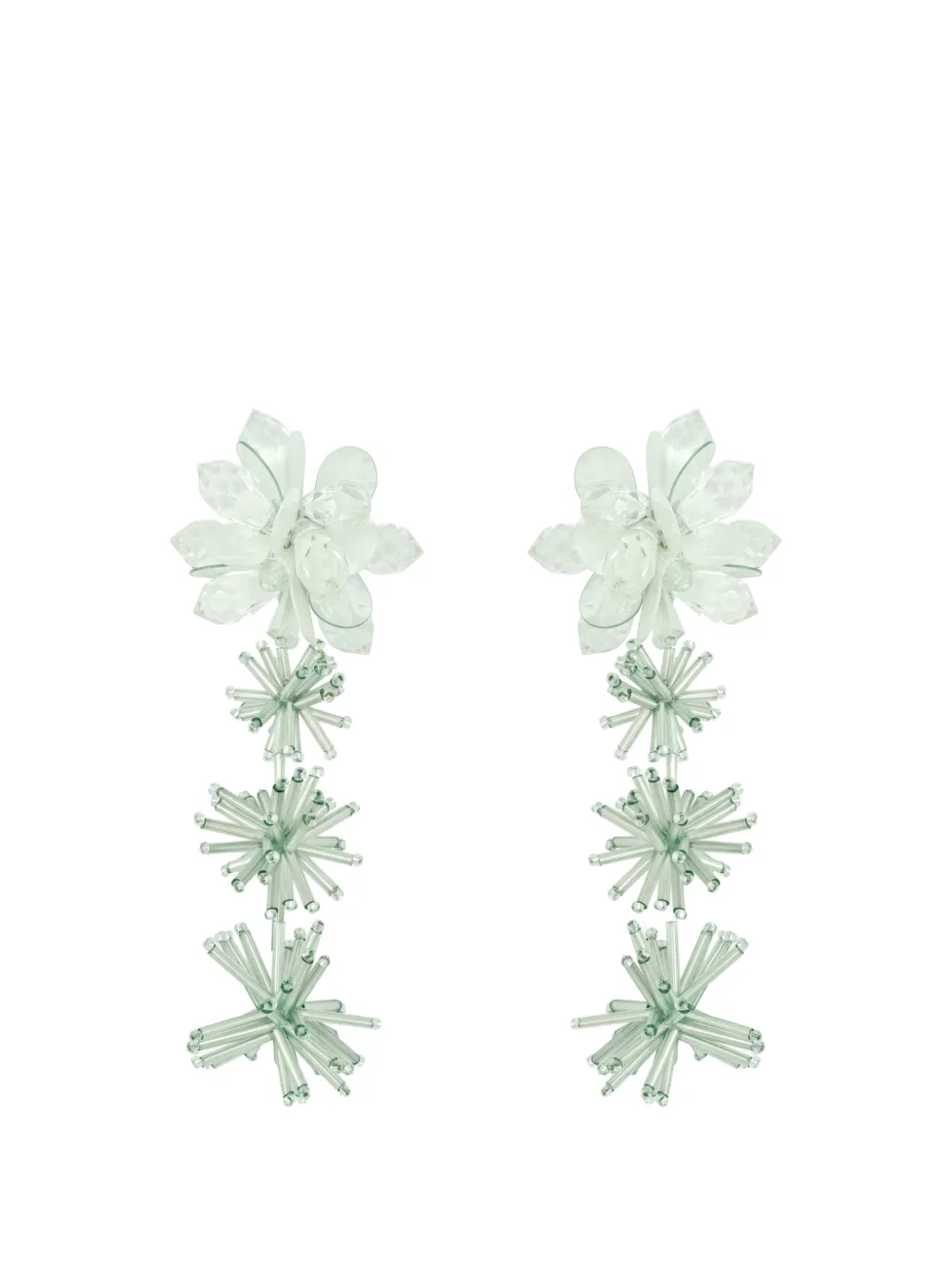 Oscar de la Renta Orecchini pendenti Firework con perline - Verde