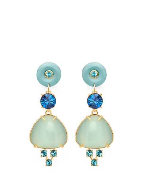 Oscar de la Renta aretes con dije de cabujón y cristales