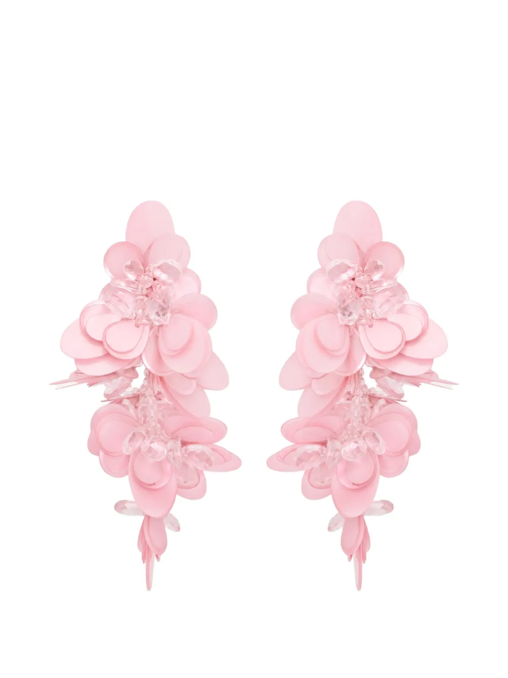 Oscar de la Renta Cascade sequin-embellished floral earrings - Rosa