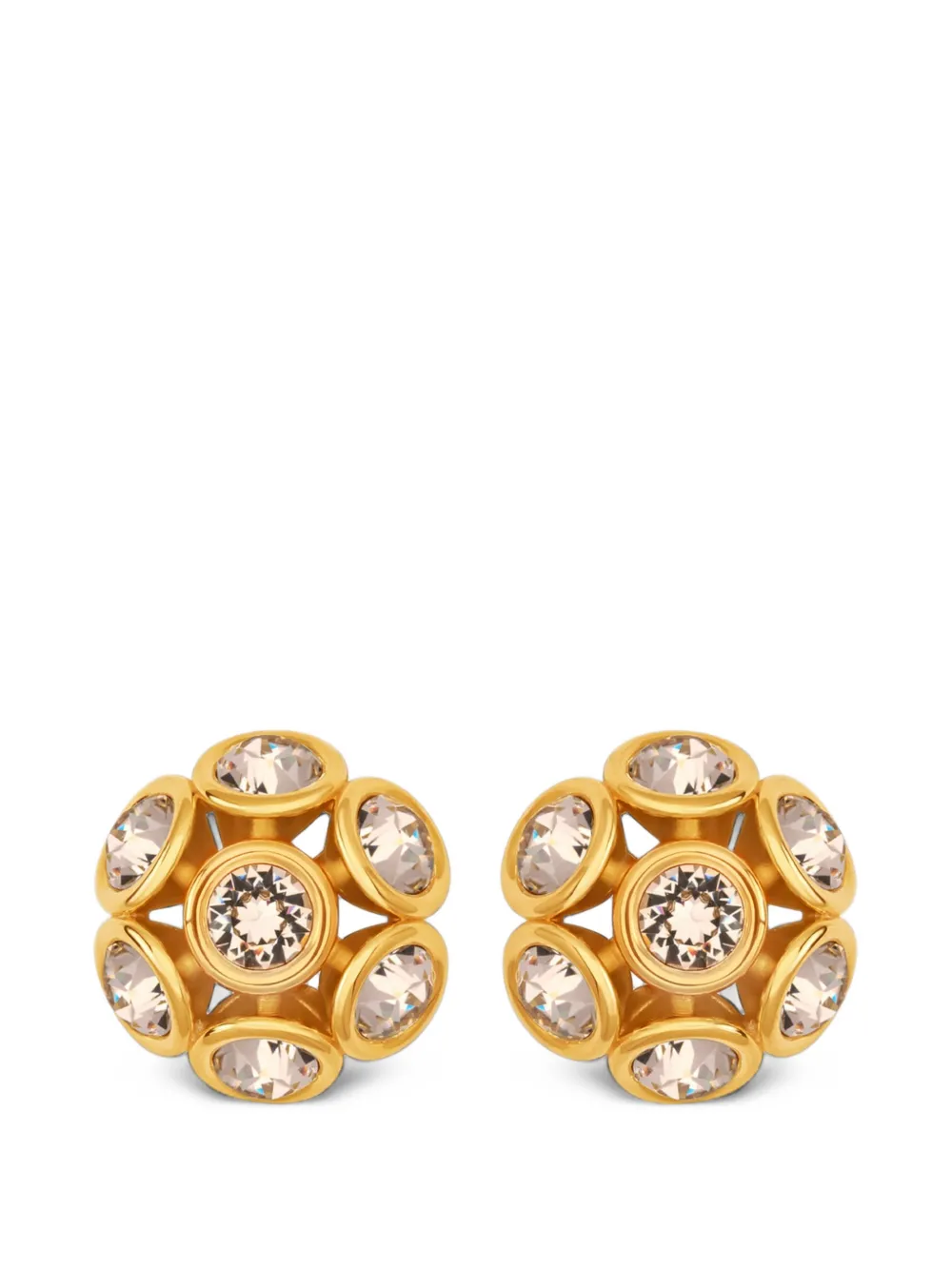 Oscar de la Renta mini crystal-cluster earrings - Oro