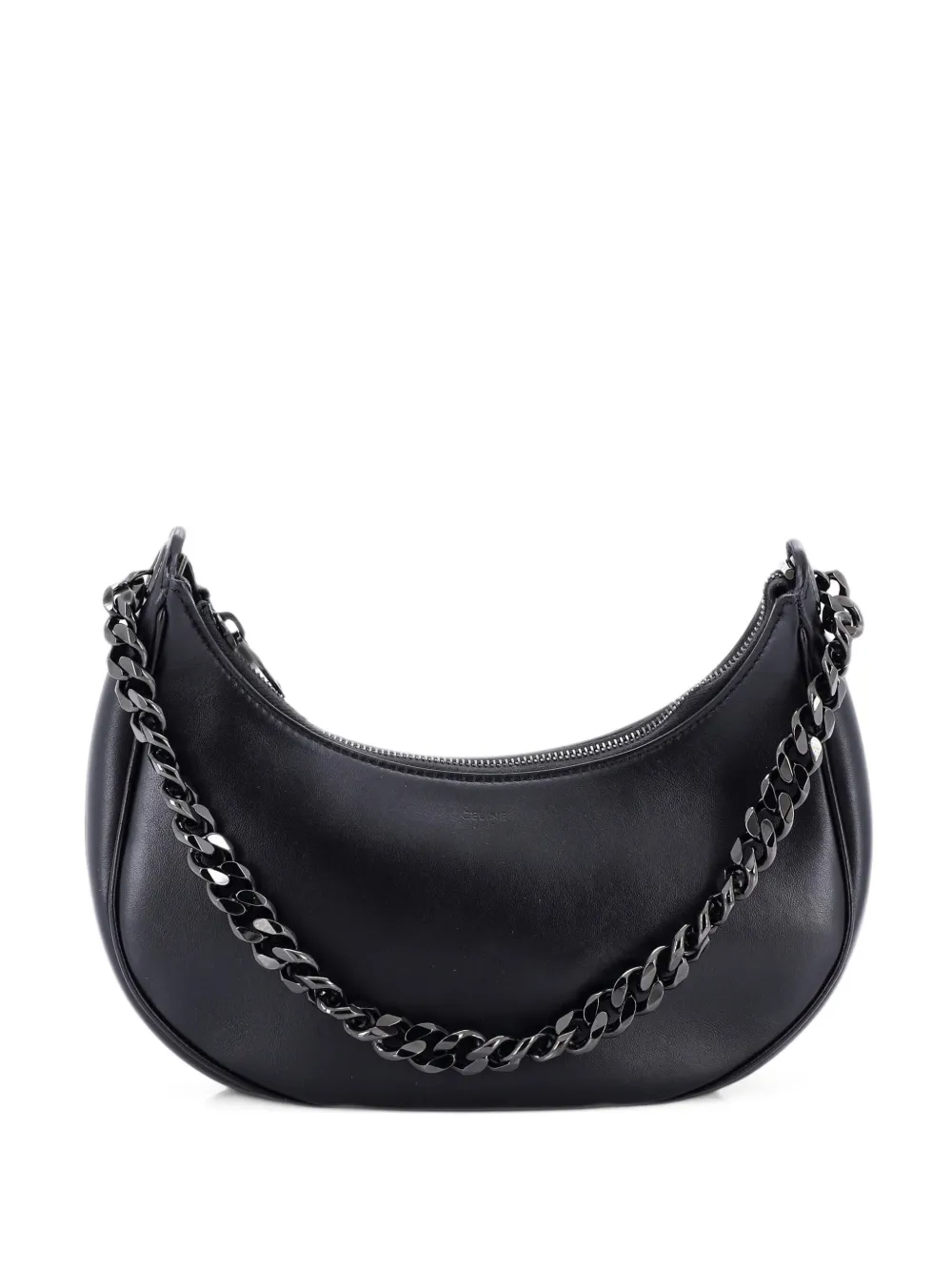 Celine Pre-Owned Ava Chain Bag Leather Medium hobo bag - Black