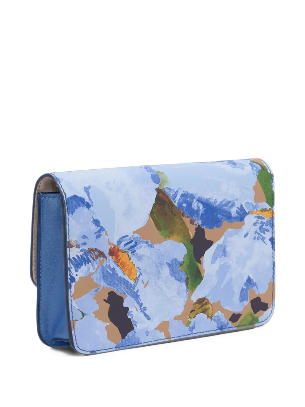 Oscar de la Renta Iris floral-print leather clutch bag Blauw