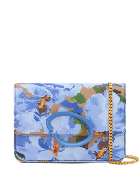 Oscar de la Renta Iris floral-print leather clutch bag