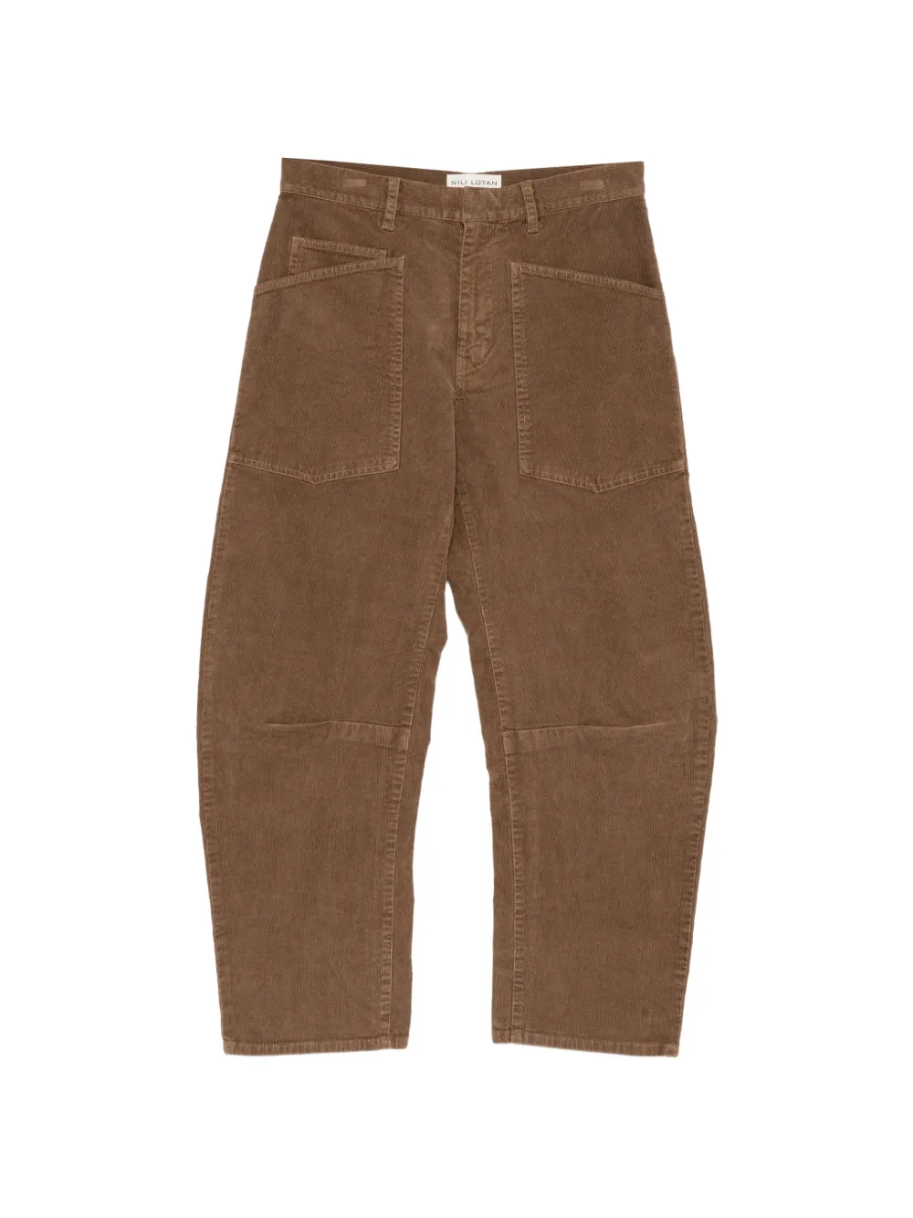 Nili Lotan Ribfluwelen broek met opgestikte zak Bruin
