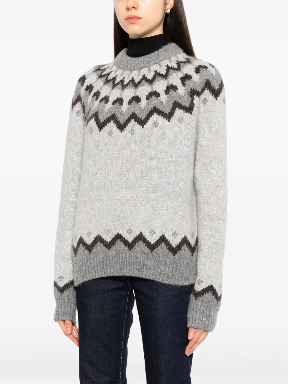 Nili Lotan Fair Isle sweater Grijs