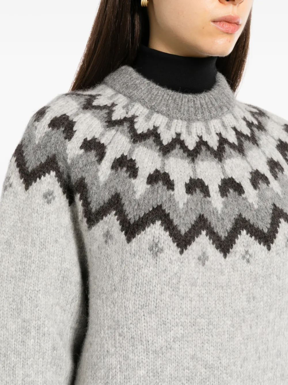 Nili Lotan Fair Isle sweater Grijs