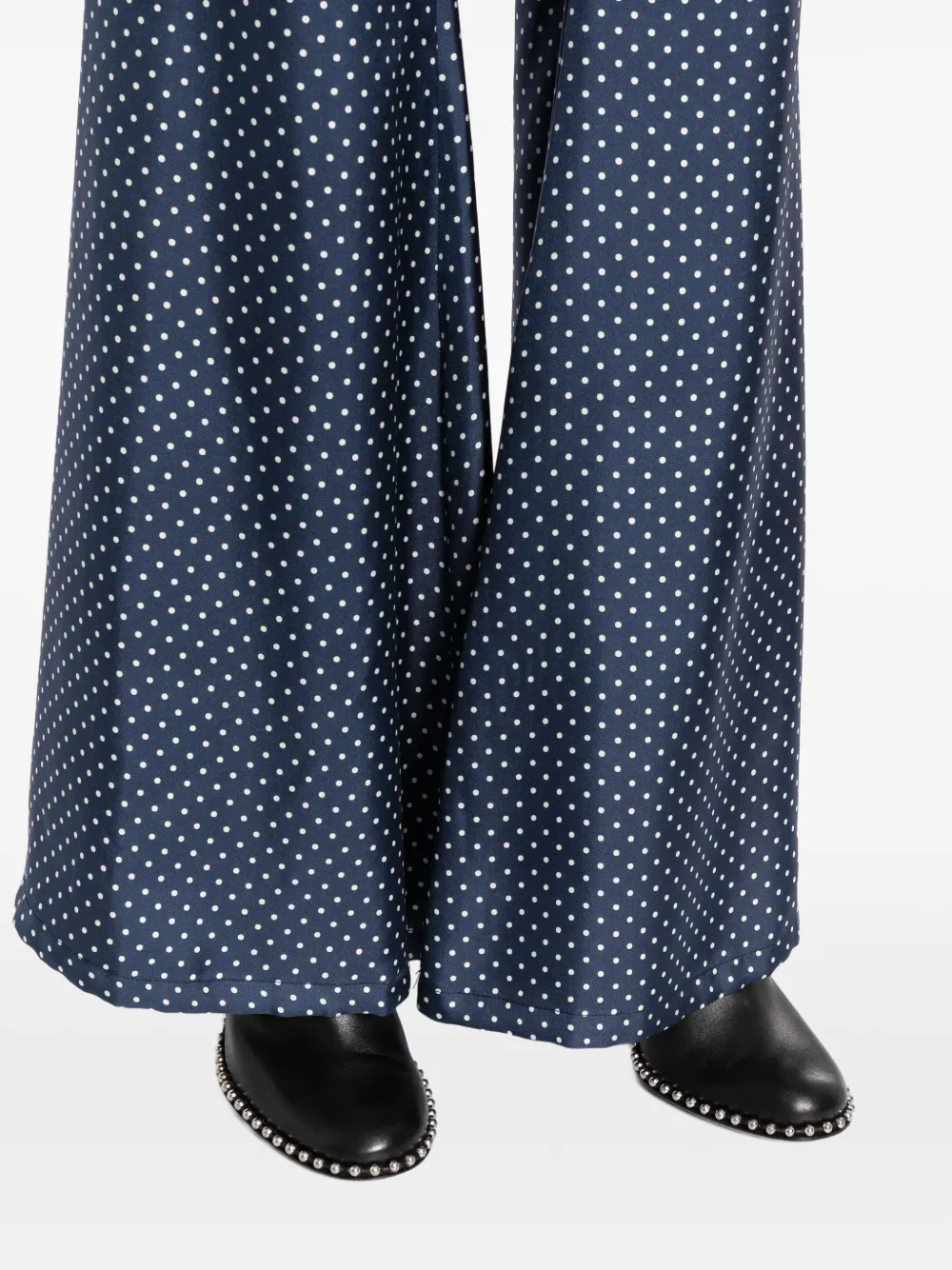Francoise Pinton Paris polka-dot flared trousers Blauw