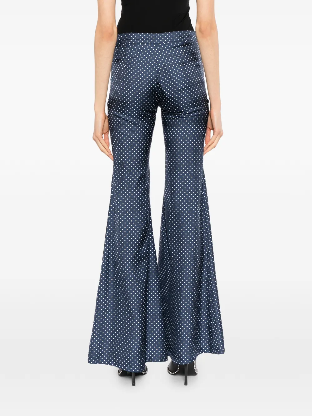 Francoise Pinton Paris polka-dot flared trousers Blauw