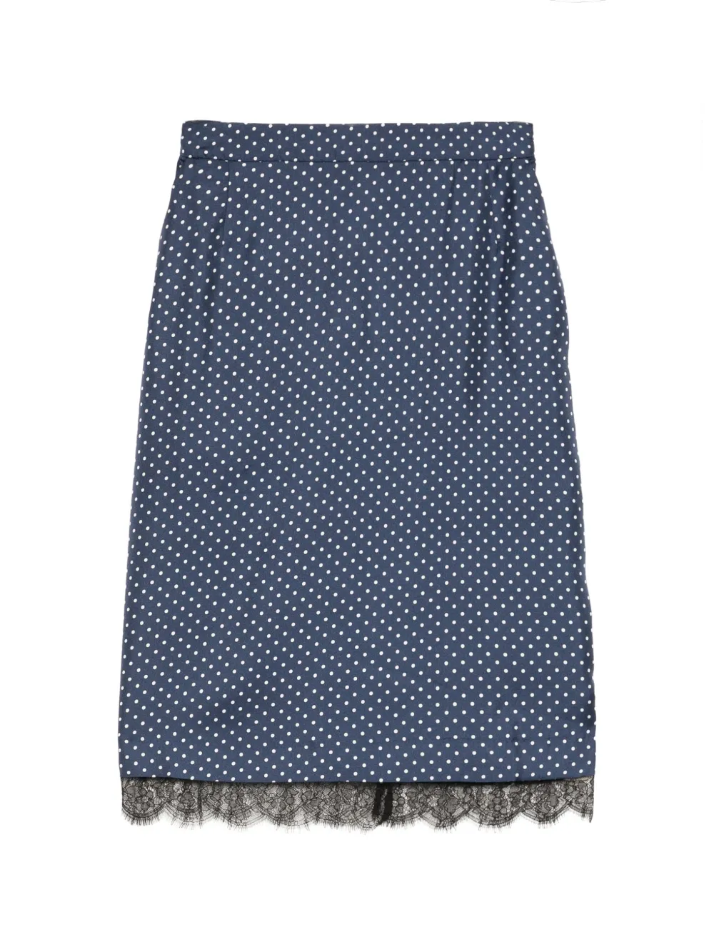 Francoise Pinton - Paris polka-dot lace-trim skirt - Blu
