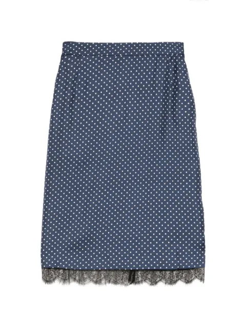 Francoise Pinton - Paris polka-dot lace-trim skirt