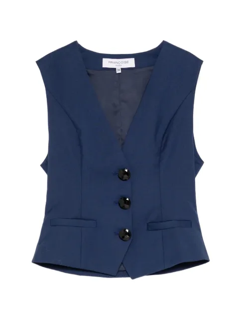 Francoise Pinton - Paris button-fastening sleeveless waistcoat