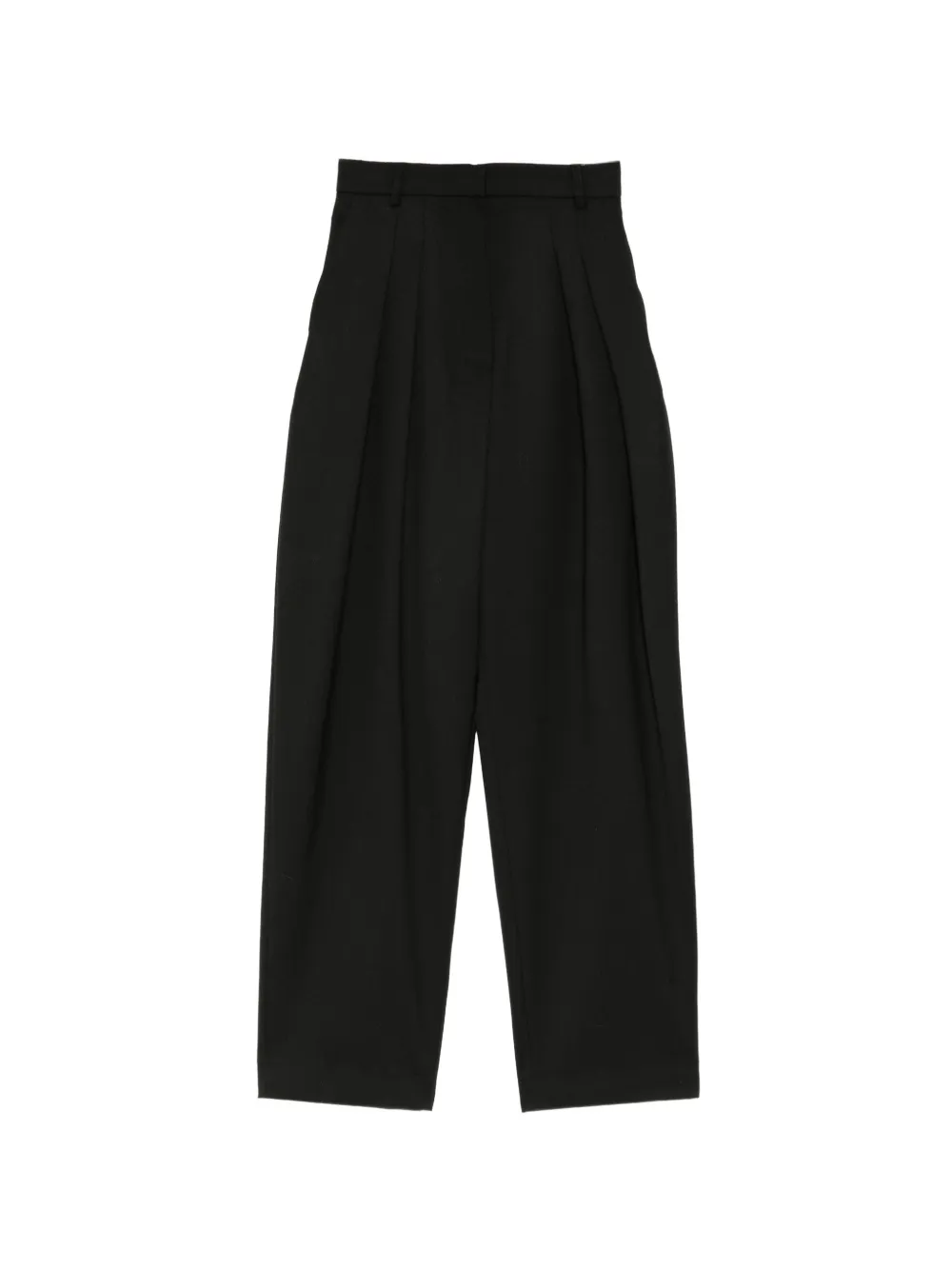 Francoise Pinton Paris pleated wide-leg trousers Zwart