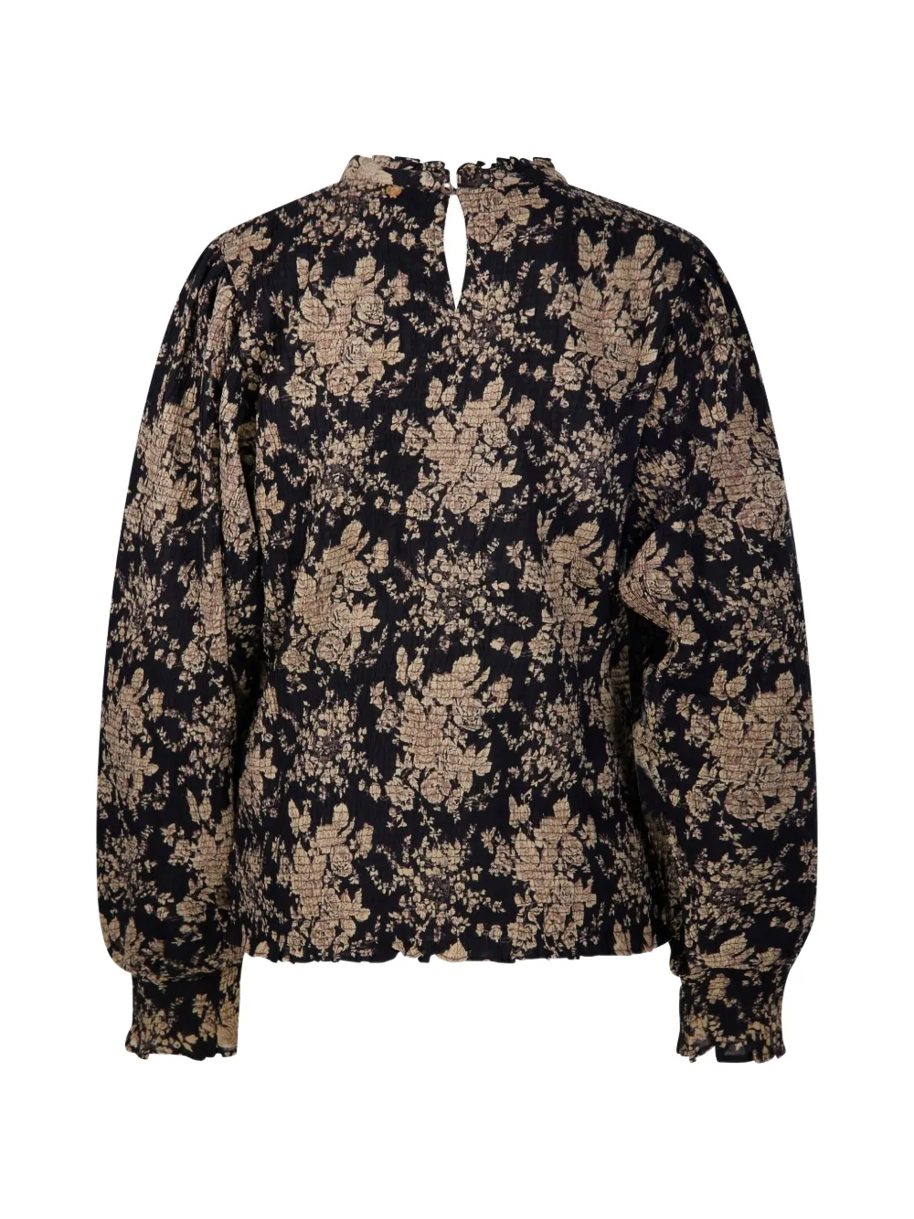 Antik Batik Shirt met bloemenprint Zwart