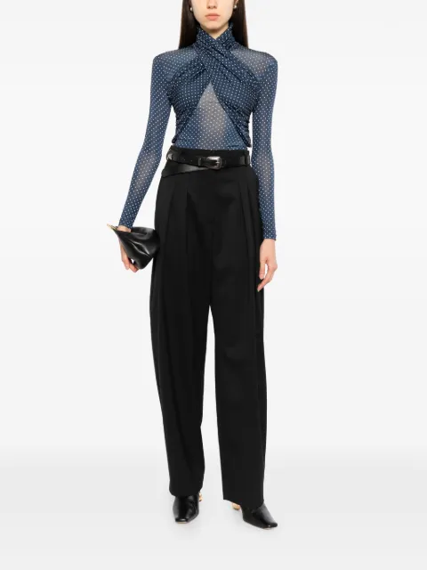 Francoise Pinton - Paris polka-dot wrap-style top