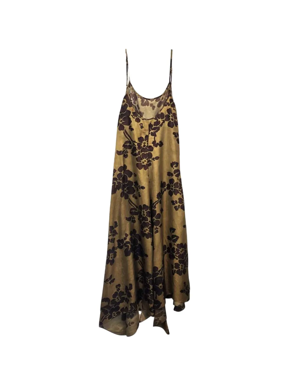Uma Wang floral-print asymmetric-hem dress Beige