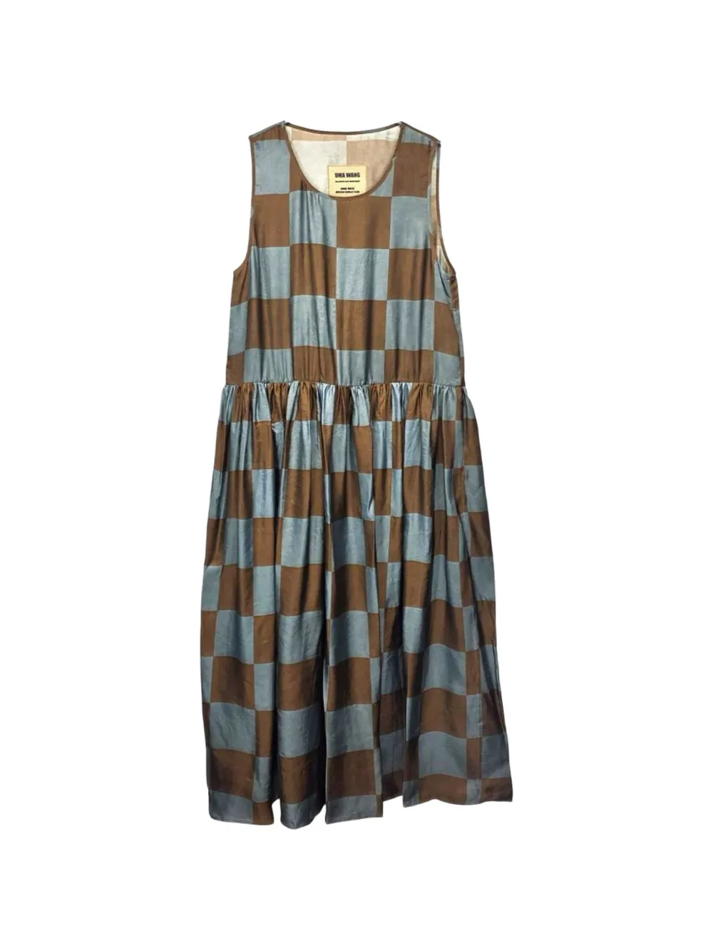 Uma Wang robe Ardal à carreaux - Marron Uma Wang robe Ardal à carreaux - Marron