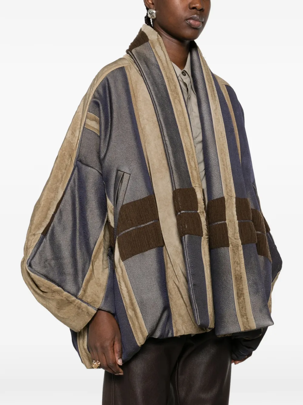 Uma Wang striped panelled jacket Bruin