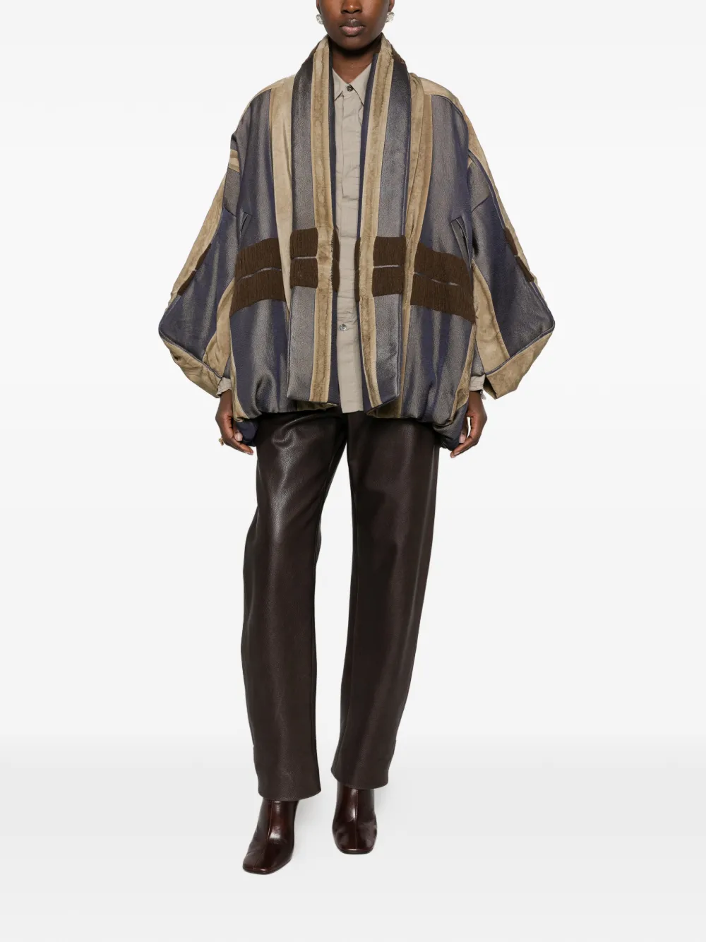 Uma Wang striped panelled jacket Bruin
