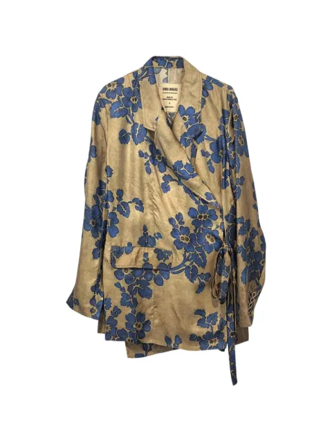 Uma Wang floral-print tie-fastening blazer